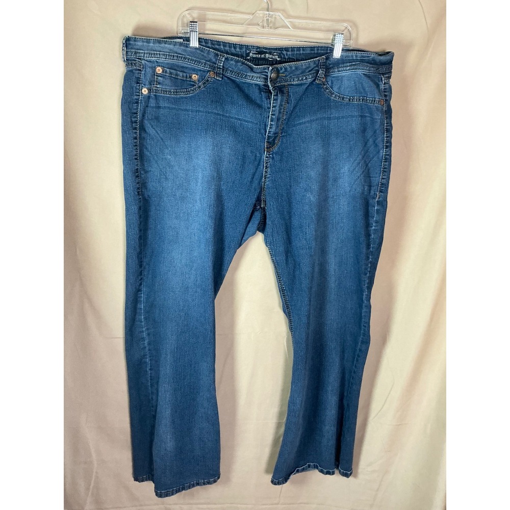 Source of Wisdom Slim Boot Jeans Womens 26 Blue Excellent Stretch Mid Rise Denim